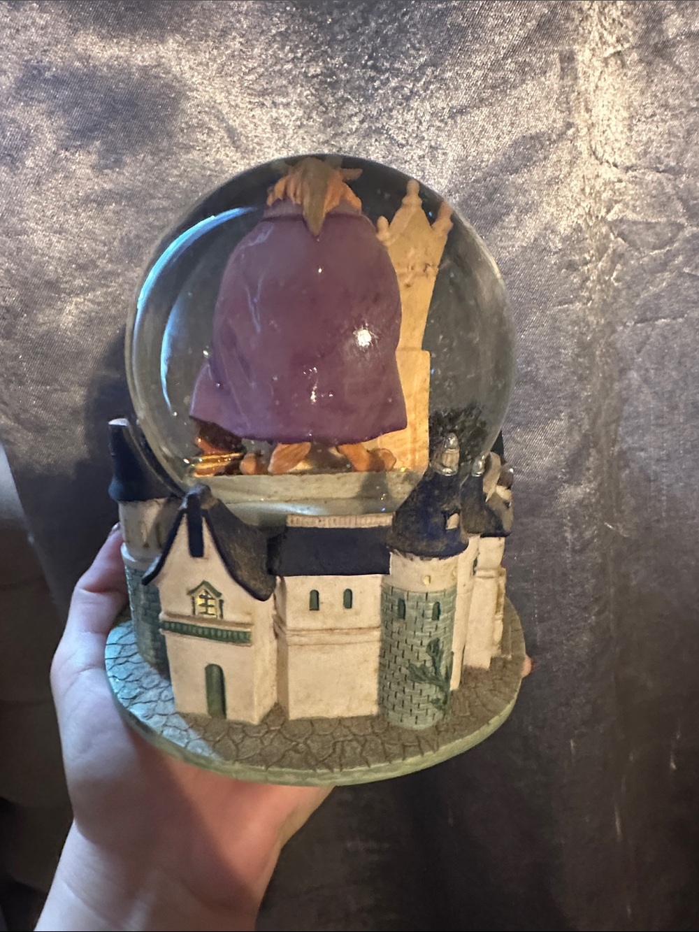 Disney Beauty and the Beast Blue and Purple Castle Snow Globe - Picture 4 of 6